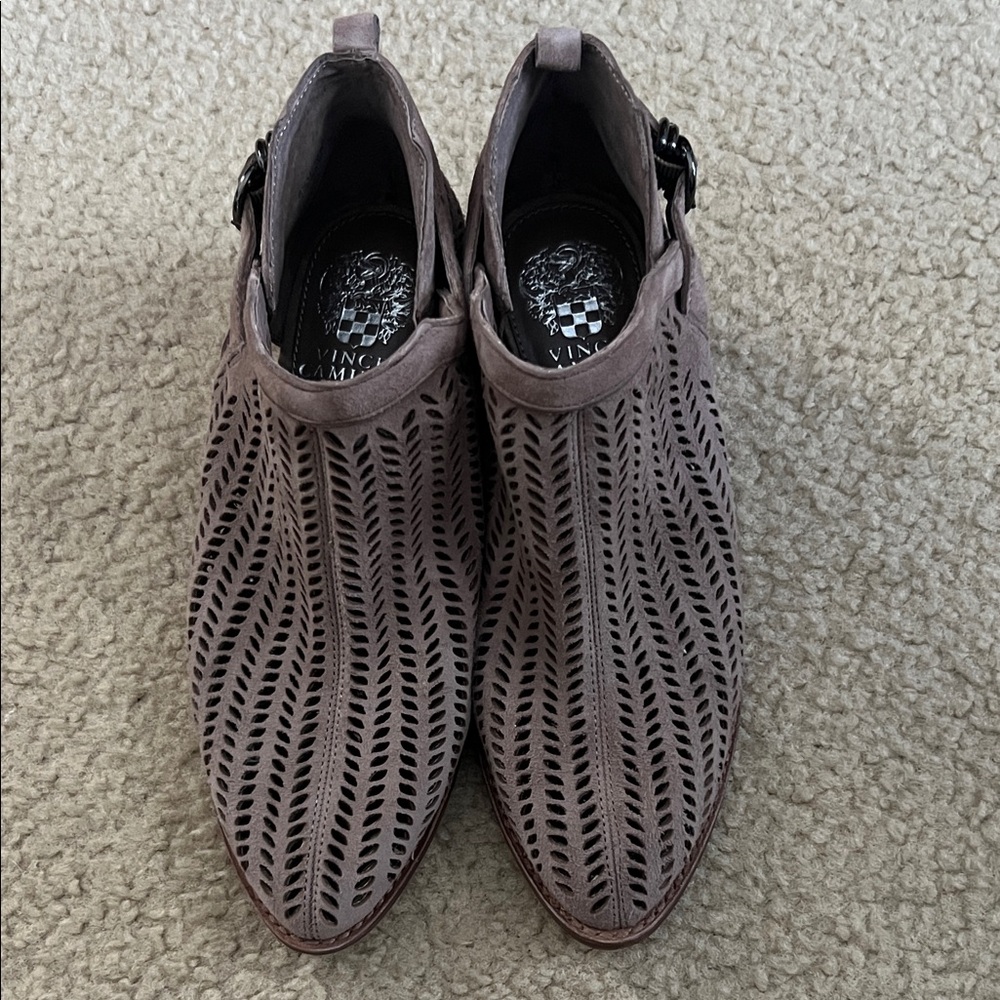 True suede 6.5 booties by Vince Camuto